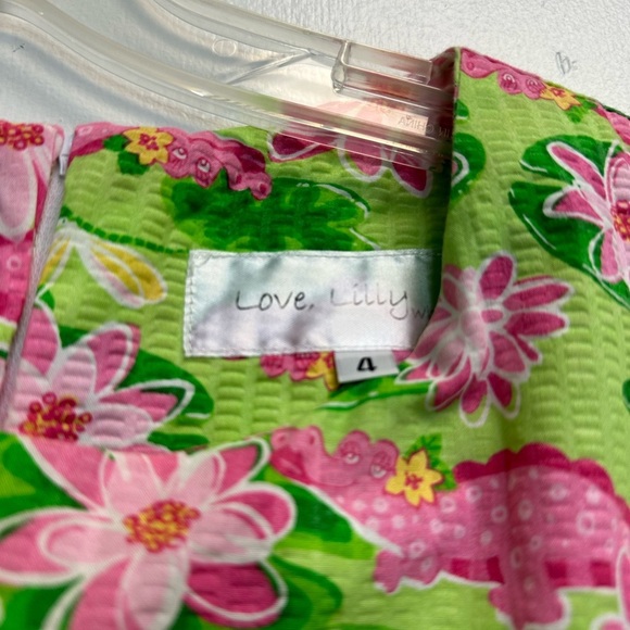 Vibrant Green and Pink Sleeveless Crew Neck Mini Dress - Picture 2 of 4